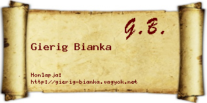 Gierig Bianka névjegykártya